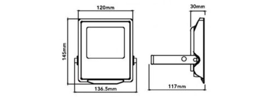 Faro LED Slim 30W da esterno IP66 CCT 3 in 1 - corpo grigio