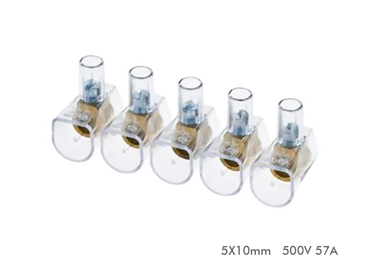 Morsettiera volante unipolare 10 mm trasparente 500V 57A confezione 5 pezzi