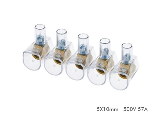 Morsettiera volante unipolare 10 mm trasparente 500V 57A confezione 5 pezzi