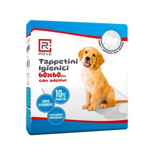 Tappetini igienici assorbenti per cani 60x60 cm con adesivi 10 pz