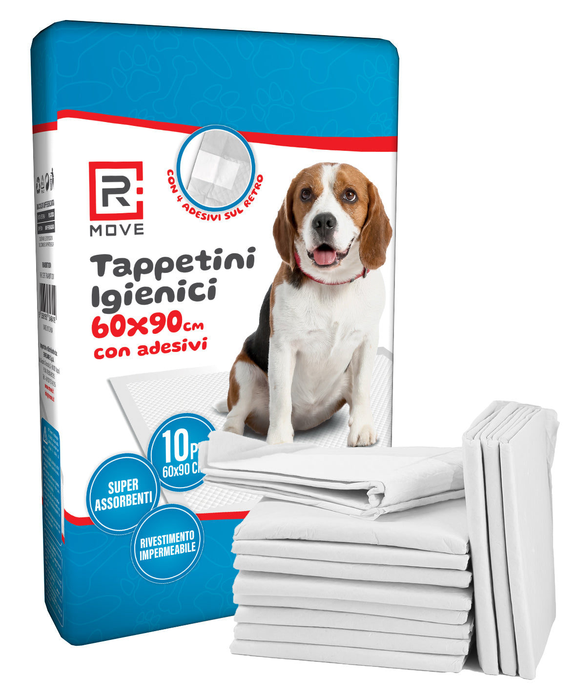 Tappetini igienici assorbenti per cani 60x90 cm con adesivi 100 pz