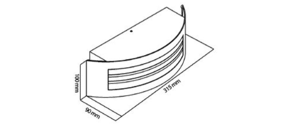 Applique da esterno a parete effetto acciaio con portalampada E27