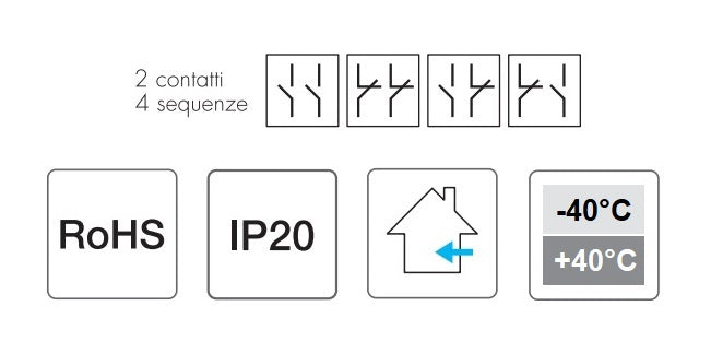 Rele ad impulsi meccanico 230V 10A 2 contatti - 4 sequenze comando luci