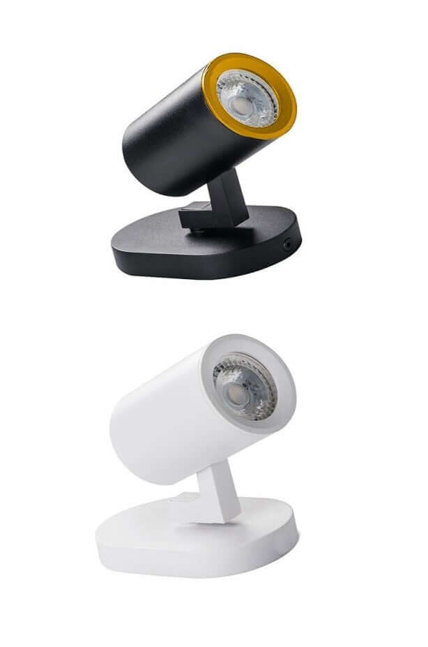 Portalampada GU10 orientabile da parete o soffitto - bianco o nero
