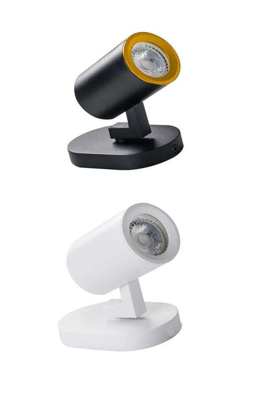 Portalampada GU10 orientabile da parete o soffitto - bianco o nero