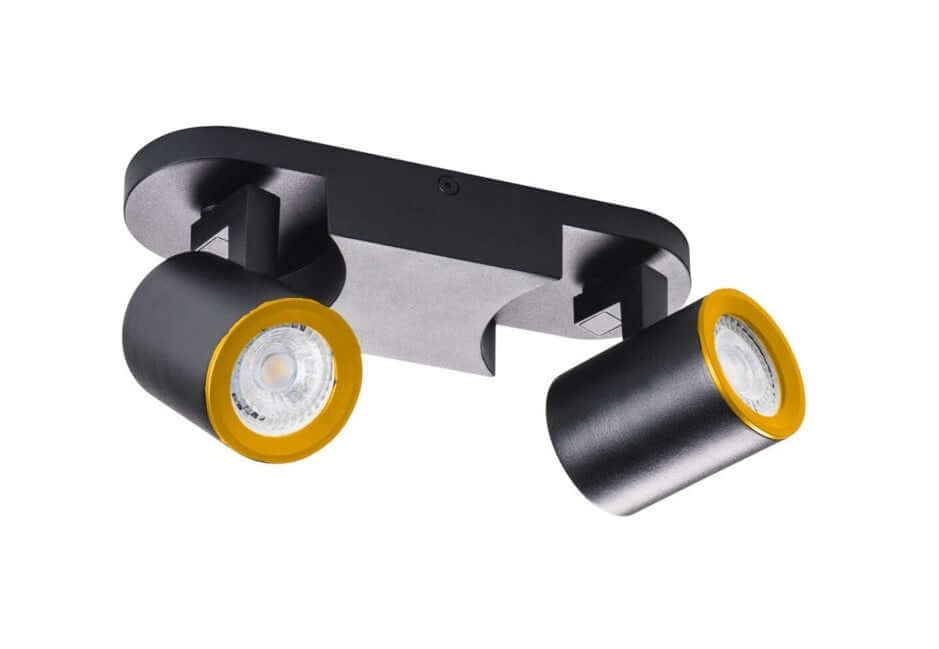 Applique da parete o soffitto 2 luci orientabili - bianca o nera