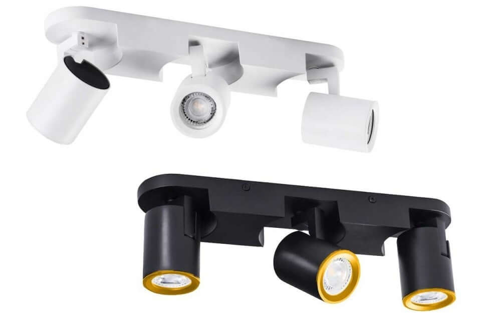 Applique GU10 da parete o soffitto con 3 teste orientabili - lampada direzionabile