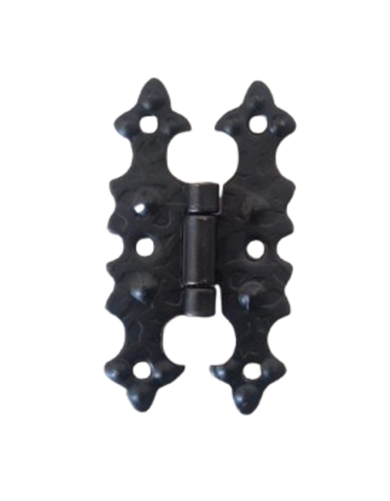 Cerniera rustica decorativa nera effetto ferro battuto per mobili e sportelli – A0158