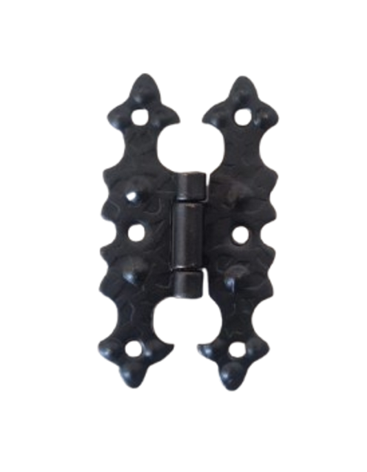 Cerniera rustica decorativa nera effetto ferro battuto per mobili e sportelli – A0158