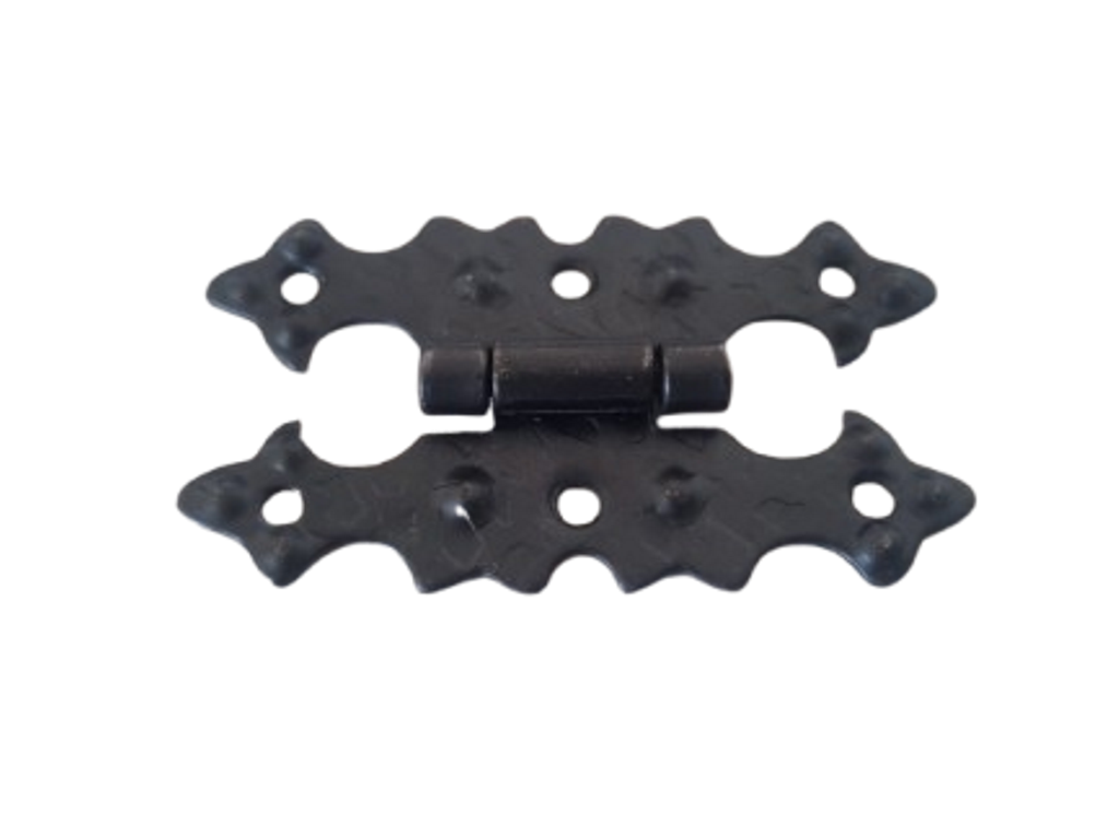 Cerniera rustica decorativa nera effetto ferro battuto per mobili e sportelli – A0158