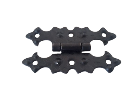 Cerniera rustica decorativa nera effetto ferro battuto per mobili e sportelli – A0158