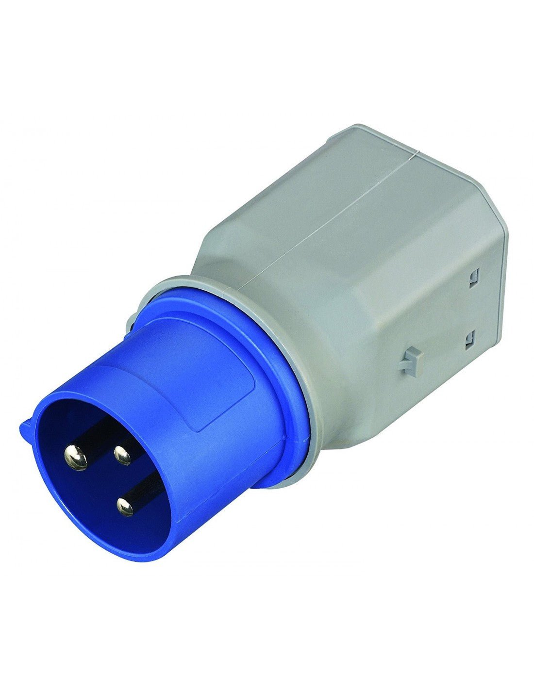 Adattatore CEE 16A 230V IP44 con prese Schuko e bipasso - Spina industriale 2P+T