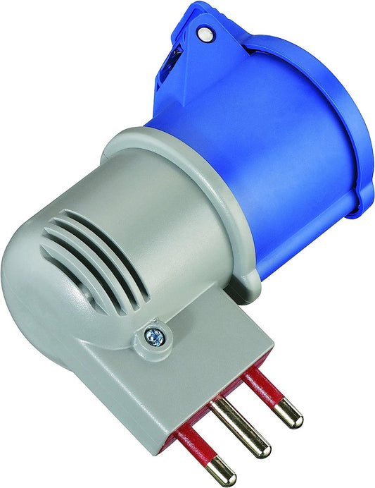 Adattatore spina italiana 16A 2P+T a presa industriale CEE blu IP44