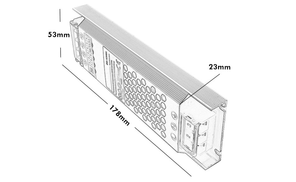 Alimentatore LED 12V stabilizzato slim con trimmer - 60W 100W 150W 200W 300W