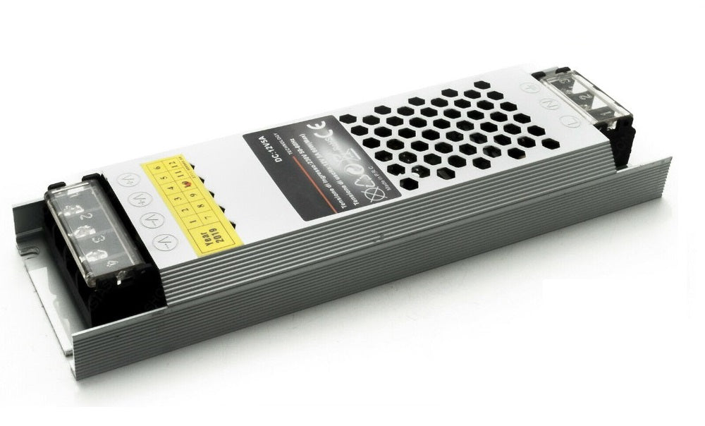 Alimentatore LED 12V stabilizzato slim con trimmer - 60W 100W 150W 200W 300W