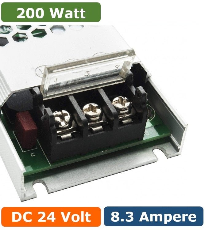 Alimentatore LED 24V 200W stabilizzato slim con trimmer