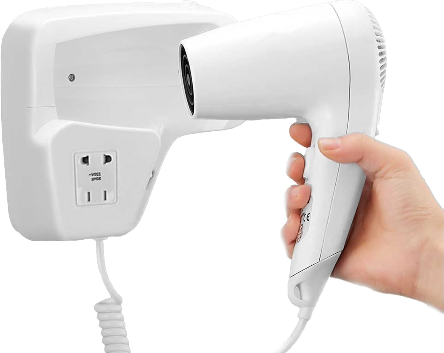 Asciugacapelli da parete 1200W con doppio comando Phon hotel B&B 2 velocita - immagine 4