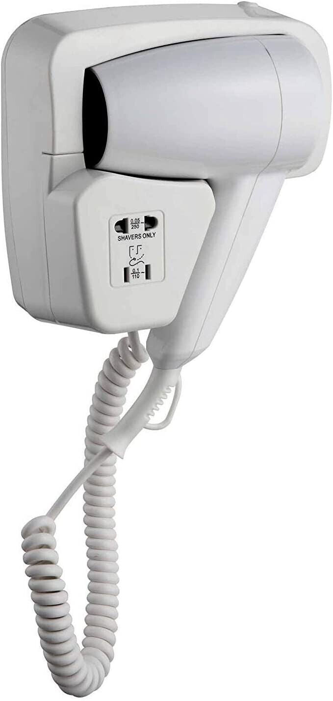 Asciugacapelli da parete 1200W con doppio comando Phon hotel B&B 2 velocita - immagine 8