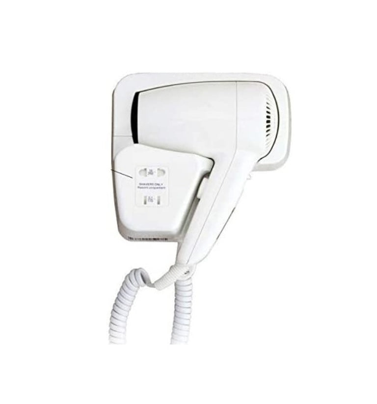 Asciugacapelli da parete 1200W con doppio comando Phon hotel B&B 2 velocita