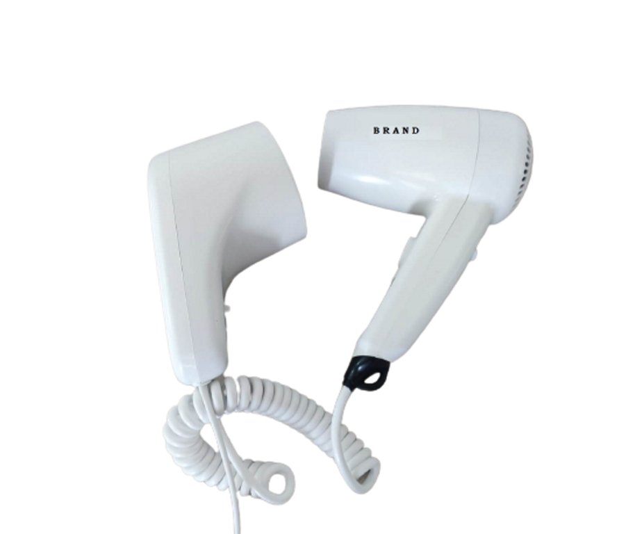 Asciugacapelli a pistola da parete 1200W con pulsante sicurezza Hotel e B&B - immagine 3