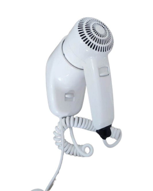 Asciugacapelli a pistola da parete 1200W con pulsante sicurezza Hotel e B&B