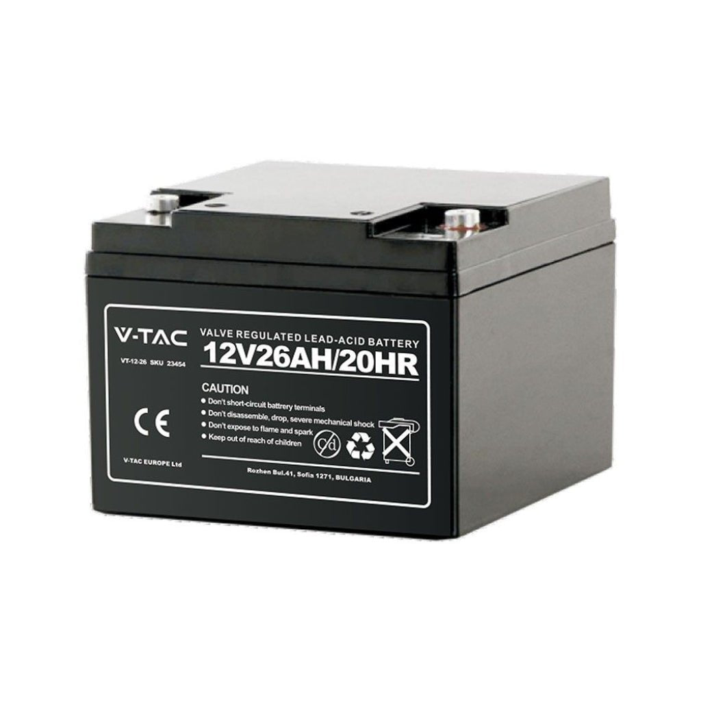 Batteria al piombo 12V 26Ah per allarmi, videosorveglianza e UPS