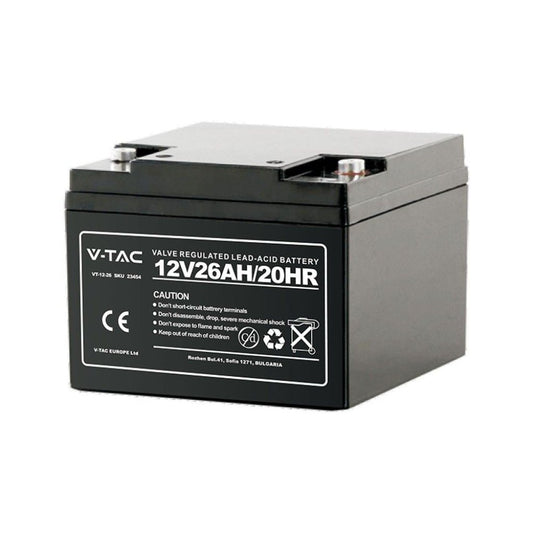 Batteria al piombo 12V 26Ah per allarmi, videosorveglianza e UPS