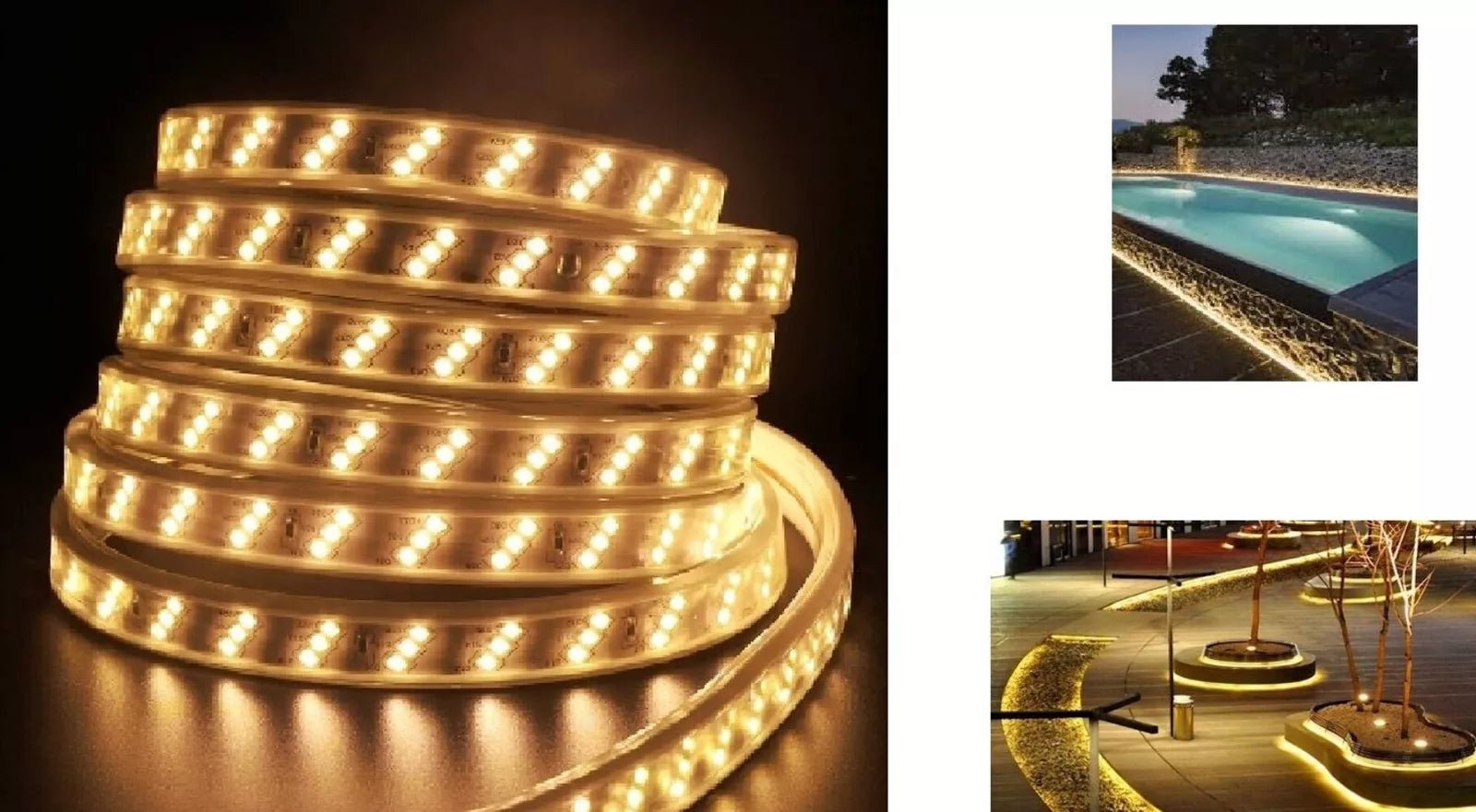 Striscia LED 220V IP65 180 LED/m luce calda - taglio ogni 1 m