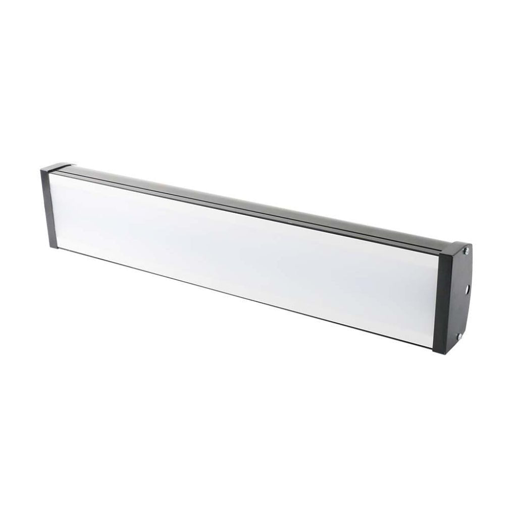Campana LED industriale lineare 100W 6500K IP65 nera per capannoni e magazzini