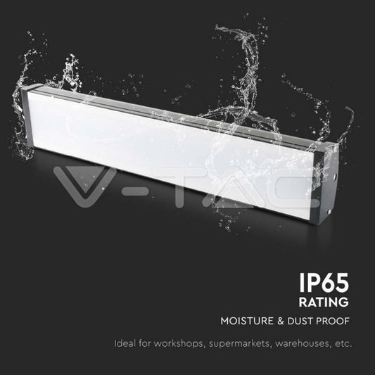 Campana LED industriale lineare 100W 6500K IP65 nera per capannoni e magazzini
