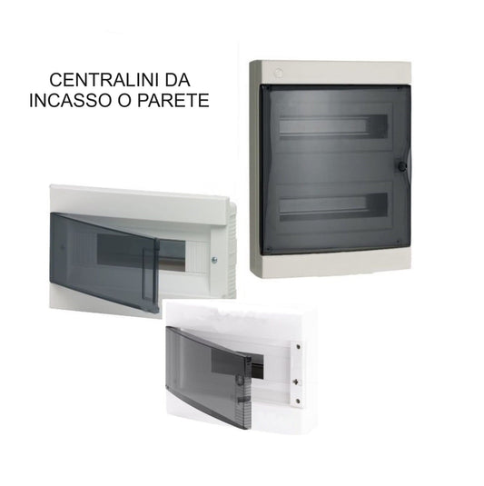 Centralino elettrico IP40 con sportello trasparente - incasso o parete 6/8/12/24/36 moduli