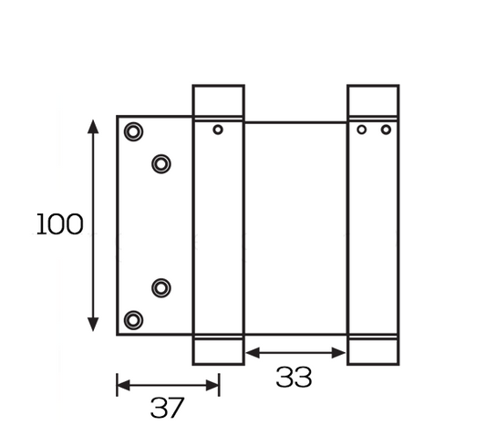 Set 2 cerniere a molla doppia azione 100 mm per ante, porte leggere e sportelli