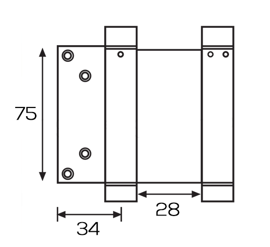 Set 2 cerniere a molla doppia azione 75 mm per ante, porte leggere e sportelli