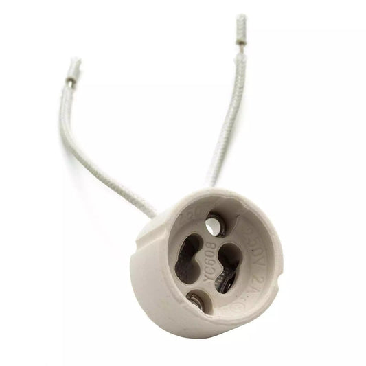 10 Pezzi Portalampada GU10 per faretti da incasso - attacco ceramico con cavo