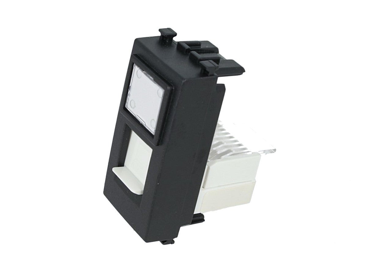 Presa dati RJ45 Cat 5e UTP compatibile con Vimar Arke - Nero - modulo da incasso per supporto e placca compatibile