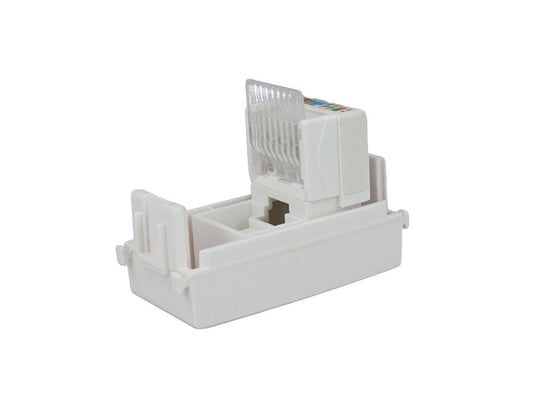 Presa dati RJ45 Cat 5e UTP compatibile con Vimar Plana - Bianco - modulo da incasso per supporto e placca compatibile