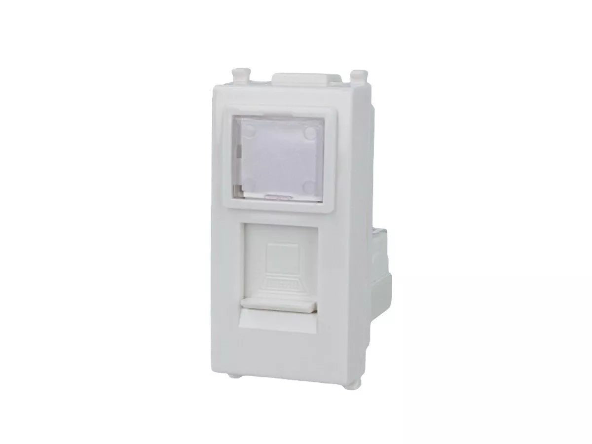 Presa dati RJ45 Cat 5e UTP compatibile con Vimar Arke - Bianco - modulo da incasso per supporto e placca compatibile