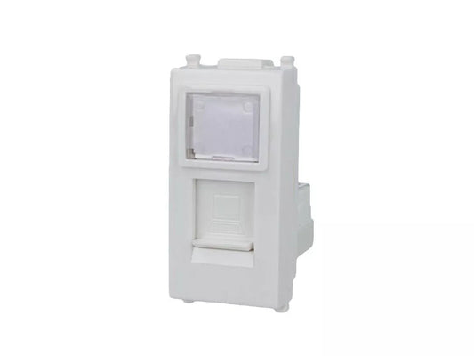 Presa dati RJ45 Cat 5e UTP compatibile con Vimar Arke - Bianco - modulo da incasso per supporto e placca compatibile