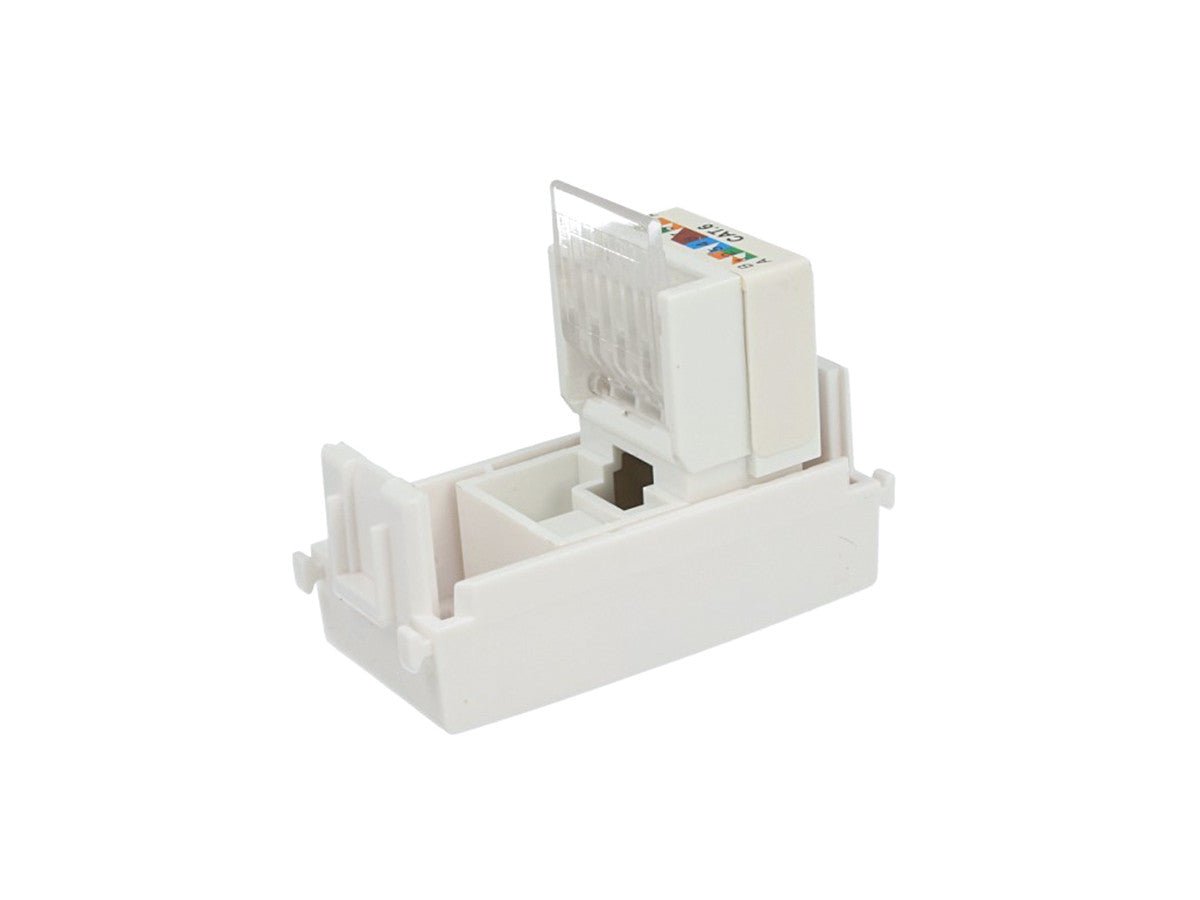 Presa dati RJ45 Cat 6 UTP compatibile con Vimar Plana - Bianco - modulo da incasso per supporto e placca compatibile