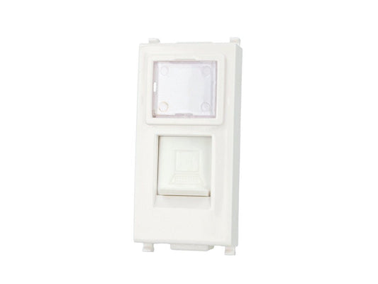 Presa dati RJ45 Cat 6 UTP compatibile con Vimar Plana - Bianco - modulo da incasso per supporto e placca compatibile