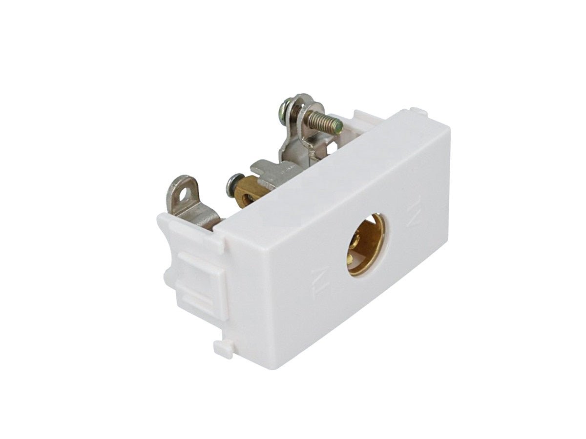 Presa TV tipo F femmina compatibile con Vimar Plana - Bianco - modulo da incasso per supporto e placca compatibile