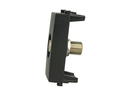 Presa TV SAT tipo F femmina compatibile con Vimar Arke - Nero - modulo da incasso per supporto e placca compatibile
