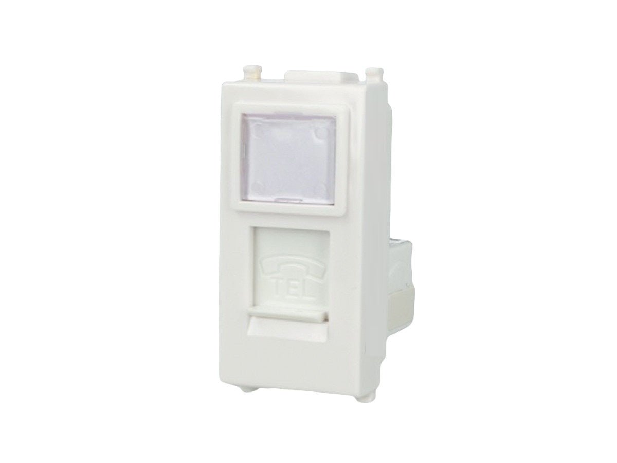 Presa telefonica RJ11 compatibile con Vimar Arke - Bianco - modulo da incasso per supporto e placca compatibile