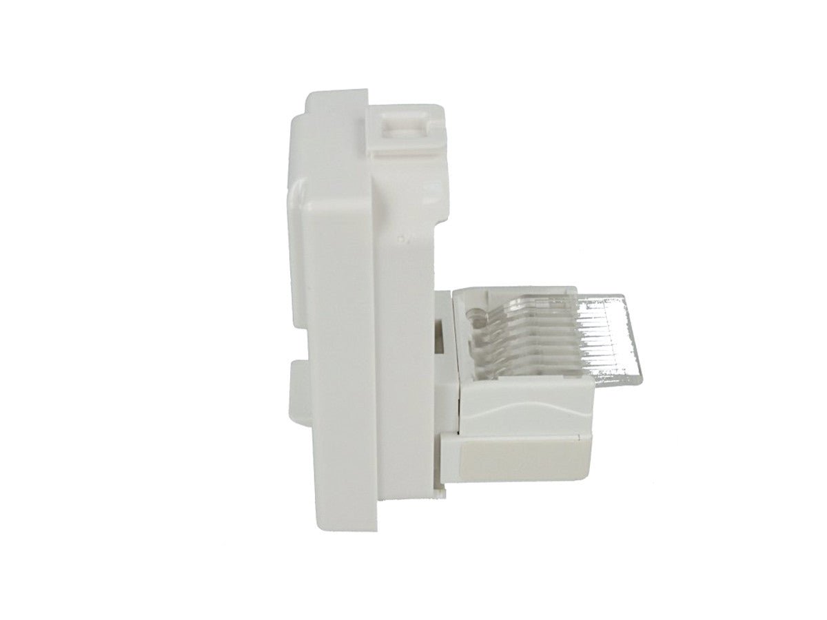 Presa dati RJ45 Cat 5e UTP compatibile con BTicino Matix - Bianco - modulo da incasso per supporto e placca compatibile