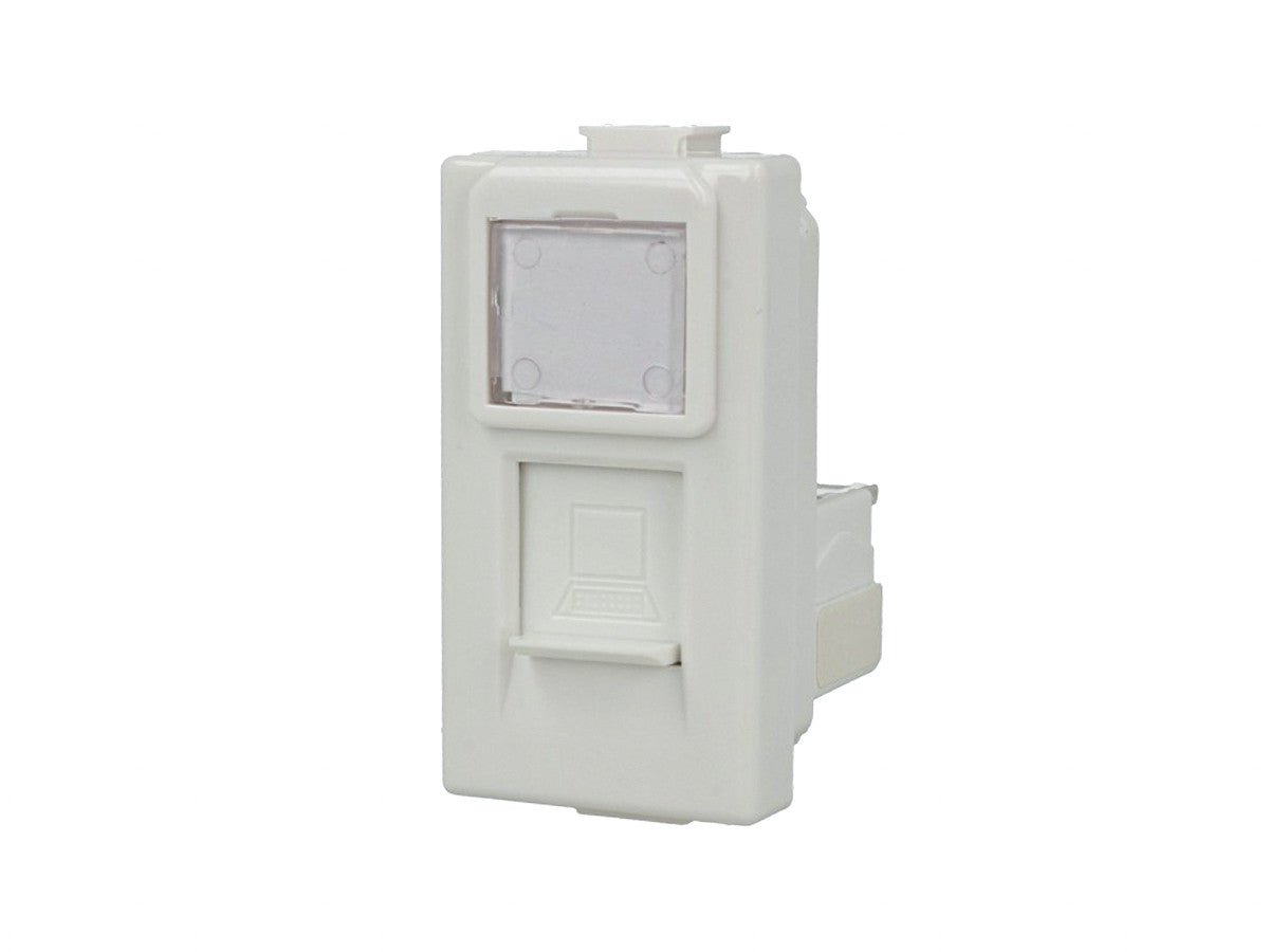 Presa dati RJ45 Cat 5e UTP compatibile con BTicino Matix - Bianco - modulo da incasso per supporto e placca compatibile