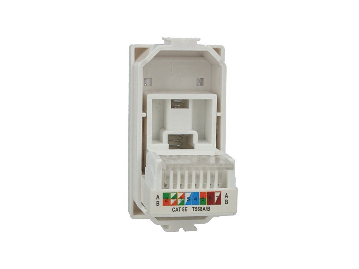 Presa dati RJ45 Cat 5e UTP compatibile con BTicino Matix - Bianco - modulo da incasso per supporto e placca compatibile