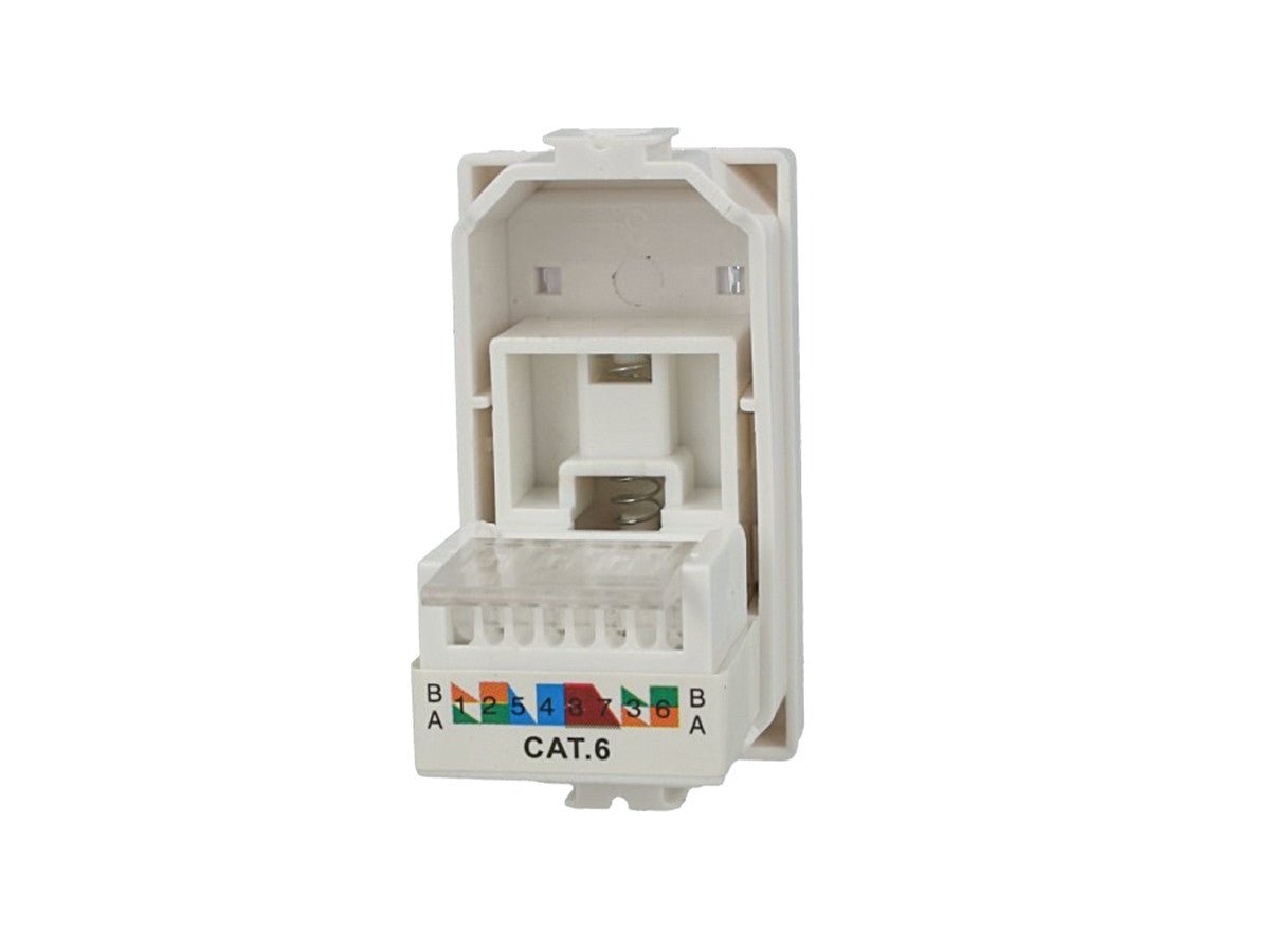 Presa dati RJ45 Cat 6 UTP compatibile con BTicino Matix - Bianco - modulo da incasso per supporto e placca compatibile