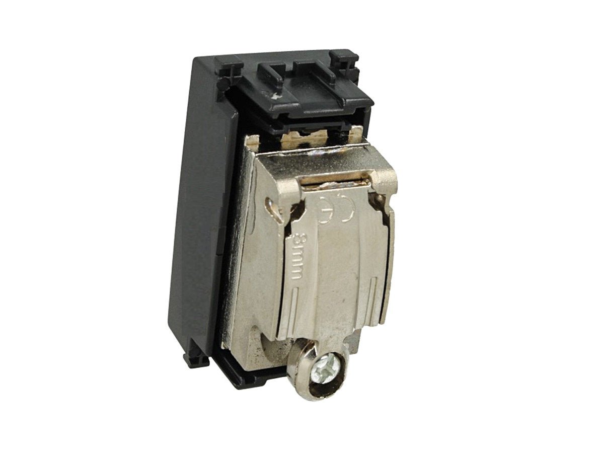 Presa TV passante maschio compatibile con Vimar Arke - Nero - modulo da incasso per supporto e placca compatibile