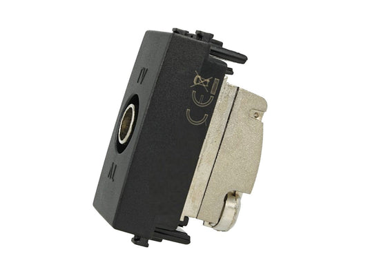 Presa TV passante maschio compatibile con Vimar Arke - Nero - modulo da incasso per supporto e placca compatibile