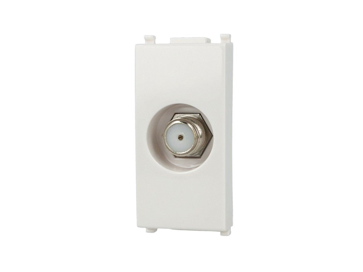 Presa TV SAT tipo F femmina compatibile con Vimar Arke - Bianco - modulo da incasso per supporto e placca compatibile